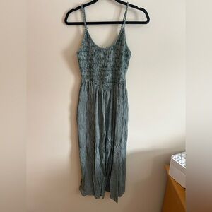 Aerie Green Gingham Maxi Dress